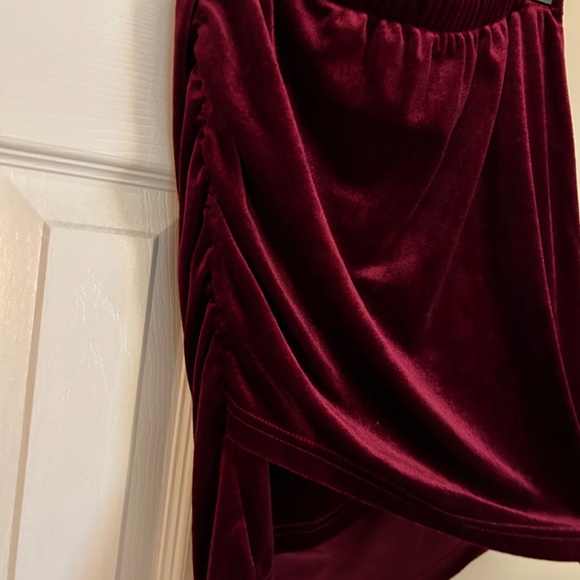 Lulus Red Velvet Skirt - Picture 3 of 5